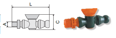 Sistem de tuburi articulate FP30 1/4”:  Robinet cu filet si segment
